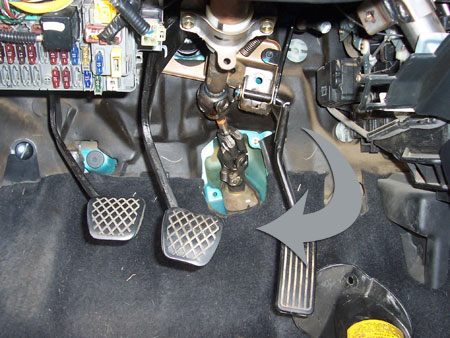rotate out the pedal assembly
