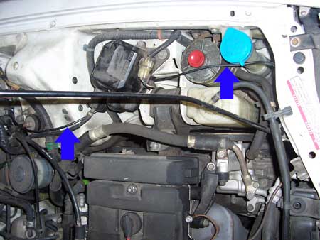 Route cable through engine bay